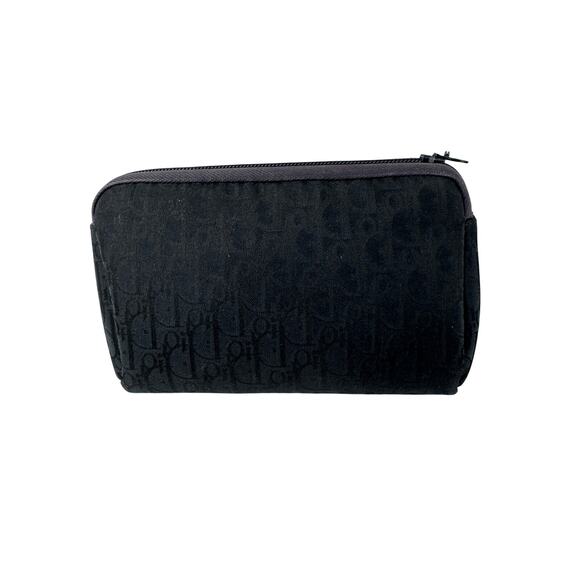 Christian Dior Vintage Black Trotter Monogram Jacquard Pouch Small Clutch - Picture 2 of 6